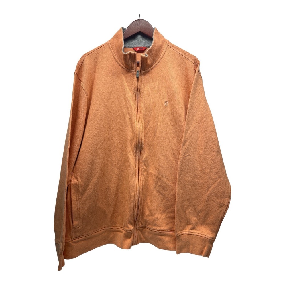 Izod Men's 2XL Orange Full Zip‎ Fleece With Pockets